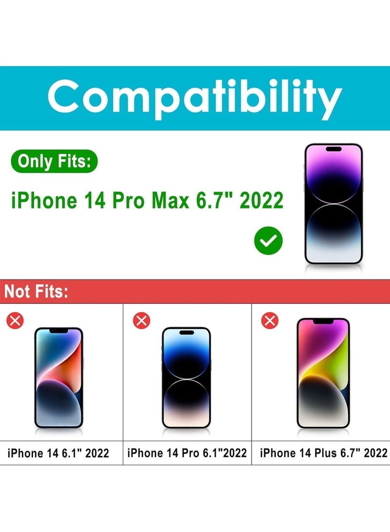 Privacy Screen Protector for iPhone 14 Pro Max, 9H Anti-Spy Tempered Glass with Dark Privacy Filter, Case Friendly Bubble Free Guard - Image 3